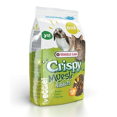 Crispy Muesli Rabbits อาหารกระต่ายสูตรประหยัด คริสปี้ เพิ่มไฟเบอร์พิเศษ (1kg), Versele Laga